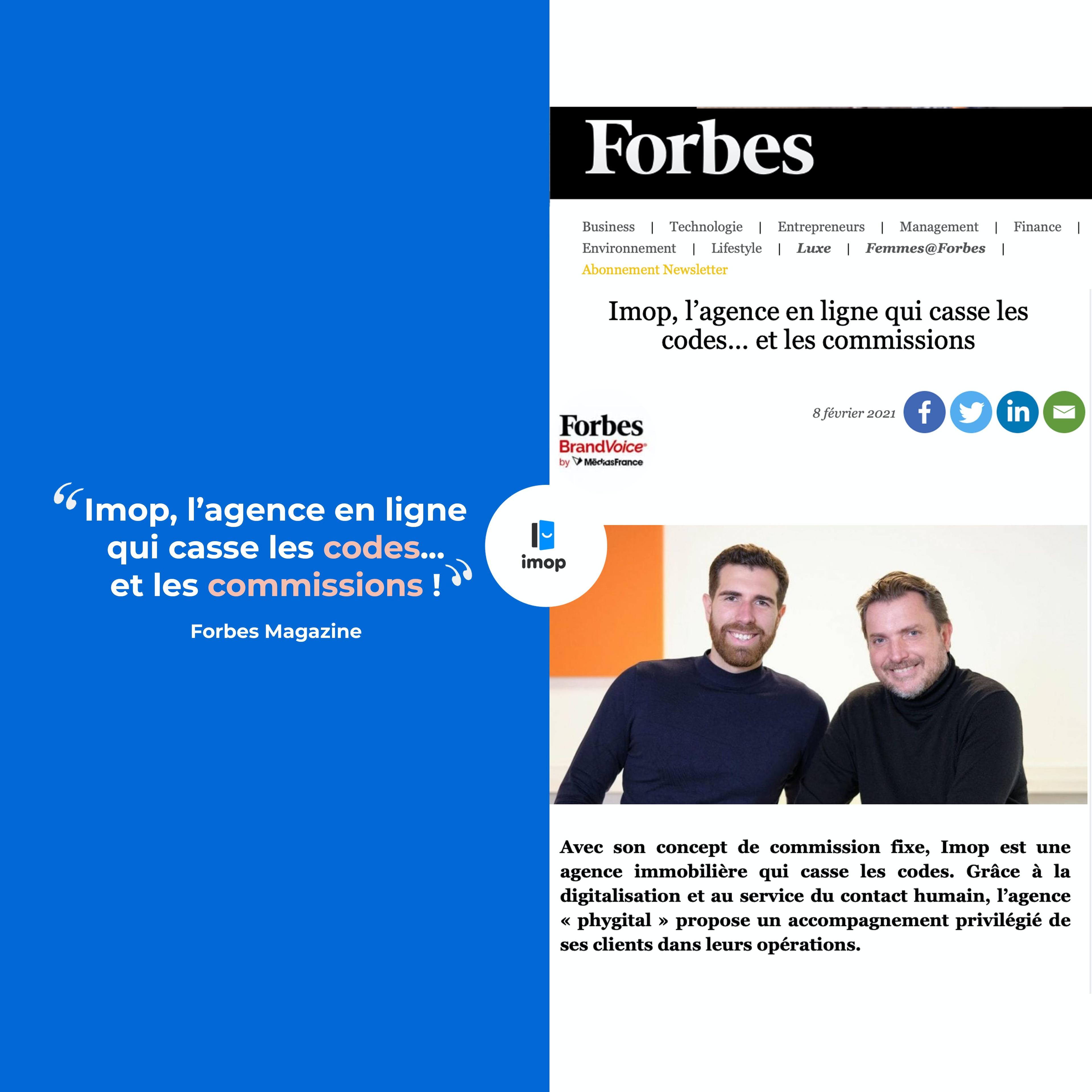 magazine Forbes, agence immobilière Imop