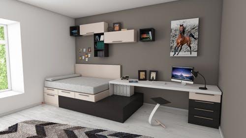 chambre modern, design, plans 2D